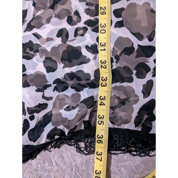 Cruise Club Ladies One Size Brown/White/Black Sheer Leopard Fringe Cover-Up NEW - Picture 12 of 12